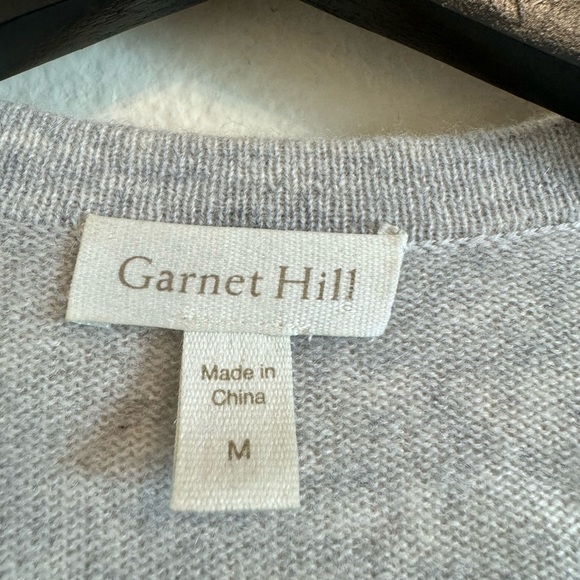 Garnet Hill 100% Cashmere Sweater Cardigan Medium Gray - Picture 2 of 15